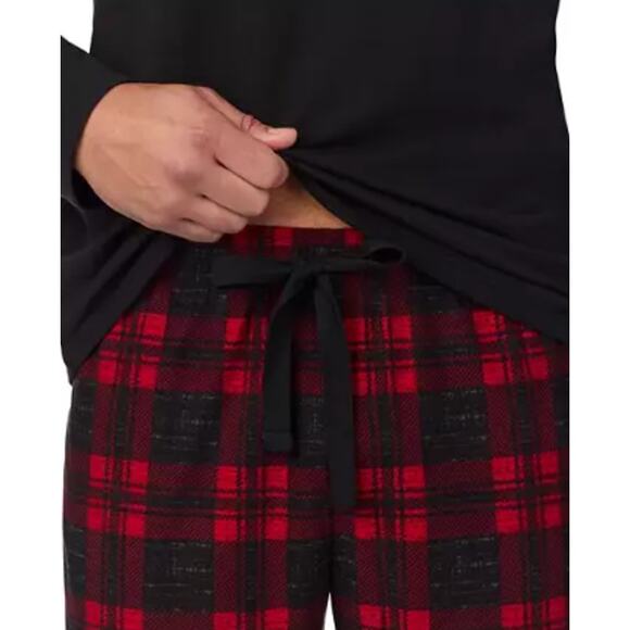 Cuddl Duds Men's Cozy Lodge Sleep Pajama Set Black & Red NEW Small - Picture 3 of 3